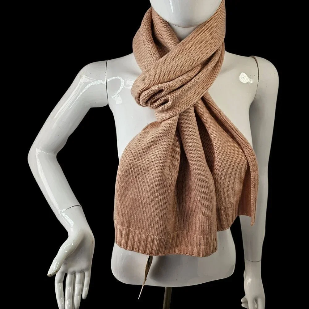 Timberland Signature Knit Scarf Pink Acrylic Rectangular Unisex 70